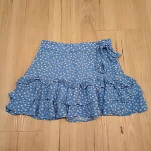 Forever 21 floral ruffle mini skirt